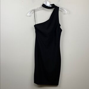 LIKELY X REVOLVE Elegant Black One-Shoulder Dress high neck mini dress 2 lbd